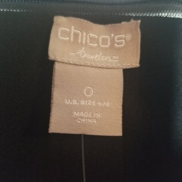 NWT Chico's Women's Mesh Detail Black Brown Blazer Sz  US 4-6 - Picture 3 of 4